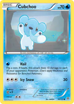 Cubchoo 40/135 Common card from Plasma Storm