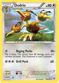 Dodrio 100/135 Rare card from Plasma Storm