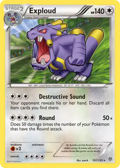 Exploud 107/135 Rare card from Plasma Storm