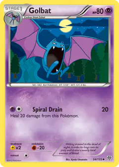 Golbat 54/135 Uncommon card from Plasma Storm