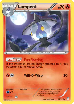 Lampent 22/135 Uncommon card from Plasma Storm