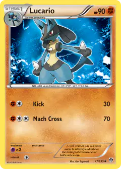 Lucario 77/135 Uncommon card from Plasma Storm