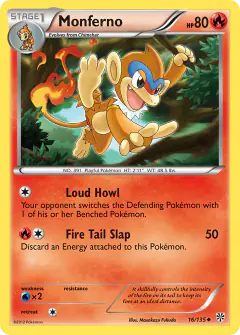 Monferno 16/135 Uncommon card from Plasma Storm