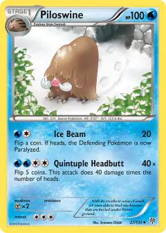 Piloswine 27/135 Uncommon card from Plasma Storm