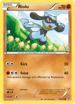 Riolu 76/135 Common card from Plasma Storm