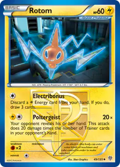 Rotom 49/135 Uncommon card from Plasma Storm