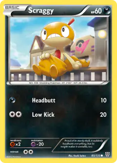 Scraggy 85/135 Common card from Plasma Storm