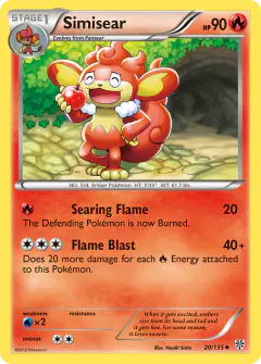 Simisear 20/135 Uncommon card from Plasma Storm