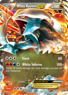 White Kyurem-EX 96/135 Rare Holo EX card from Plasma Storm