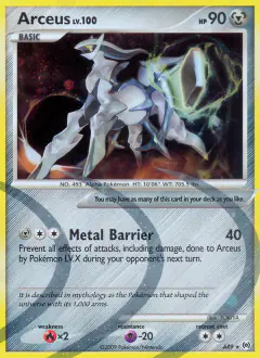 Arceus LV.100 AR9 Rare card from Platinum Arceus