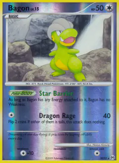 Bagon SH10 Rare card from Platinum Arceus