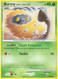 Burmy Sandy Cloak 57/99 Common card from Platinum Arceus