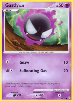 Gastly 64/99 Common card from Platinum Arceus
