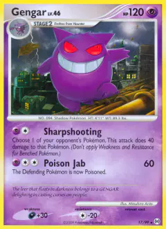 Gengar 17/99 Rare card from Platinum Arceus