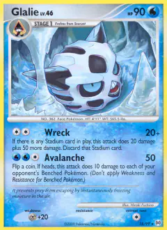Glalie 18/99 Rare card from Platinum Arceus
