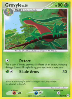 Grovyle 38/99 Uncommon card from Platinum Arceus