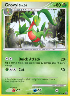 Grovyle 39/99 Uncommon card from Platinum Arceus