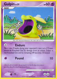 Gulpin 40/99 Uncommon card from Platinum Arceus