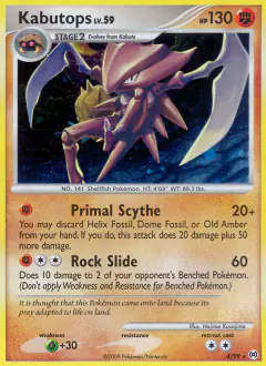Kabutops LV.59 4/99 Rare Holo card from Platinum Arceus