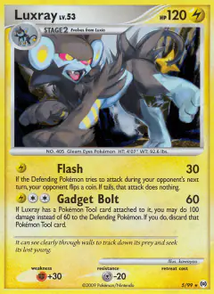 Luxray 5/99 Rare Holo card from Platinum Arceus