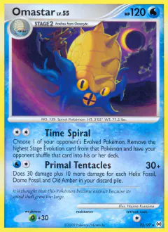 Omastar LV.55 23/99 Rare card from Platinum Arceus