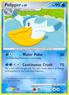 Pelipper 24/99 Rare card from Platinum Arceus