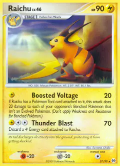 Raichu 27/99 Rare card from Platinum Arceus