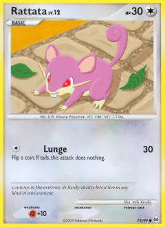Rattata 73/99 Common card from Platinum Arceus
