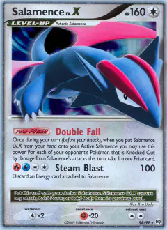 Salamence LV.X 98/99 Rare Holo LV.X card from Platinum Arceus