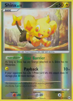 Shinx SH12 Rare card from Platinum Arceus