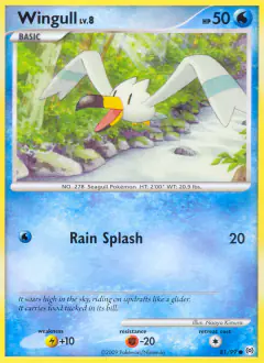 Wingull 81/99 Common card from Platinum Arceus