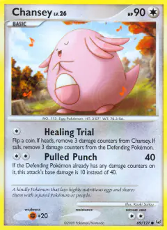 Chansey 69/127 Common card from Platinum Base