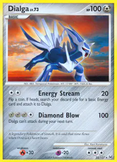 Dialga 23/127 Rare card from Platinum Base