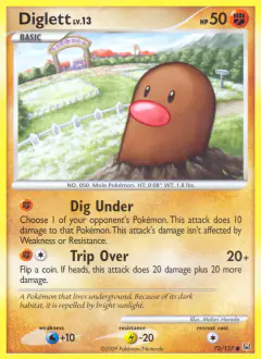 Diglett 72/127 Common card from Platinum Base