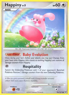 Happiny 76/127 Common card from Platinum Base