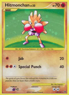 Hitmonchan 129/127 Rare Secret card from Platinum Base