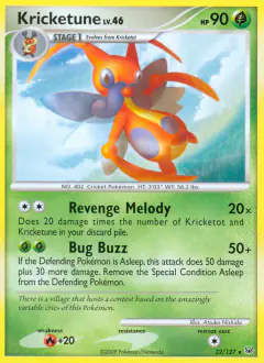 Kricketune 32/127 Rare card from Platinum Base