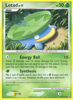 Lotad 81/127 Common card from Platinum Base