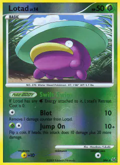 Lotad SH4 Rare card from Platinum Base