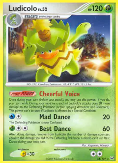 Ludicolo 34/127 Rare card from Platinum Base