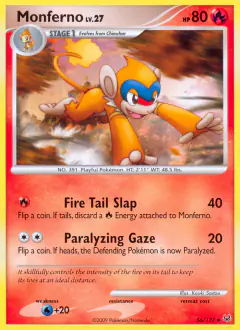 Monferno 56/127 Uncommon card from Platinum Base