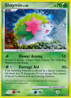 Shaymin 14/127 Rare Holo card from Platinum Base