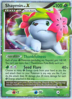 Shaymin LV.X 126/127 Rare Holo LV.X card from Platinum Base