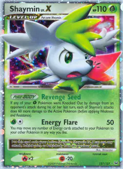 Shaymin LV.X 127/127 Rare Holo LV.X card from Platinum Base