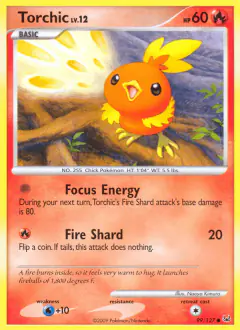 Torchic 99/127 Common card from Platinum Base