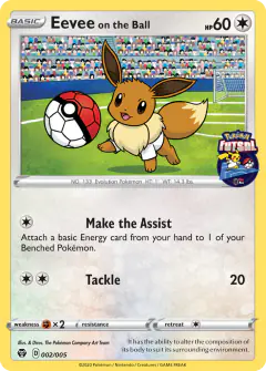 Eevee on the Ball 002/005 card from Pokémon Futsal Collection