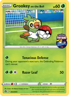 Grookey on the Ball 003/005 card from Pokémon Futsal Collection