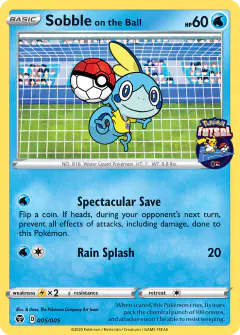 Sobble on the Ball 005/005 card from Pokémon Futsal Collection