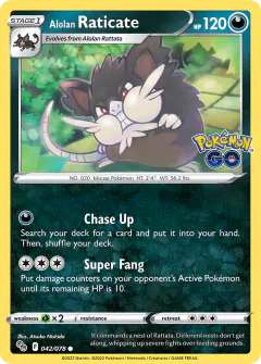 Alolan Raticate 042/078 Common card from Pokémon GO