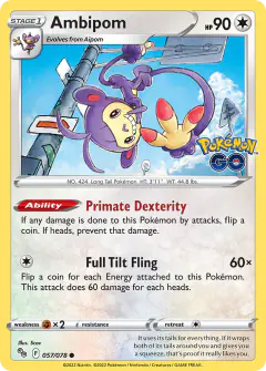 Ambipom 057/078 Common card from Pokémon GO